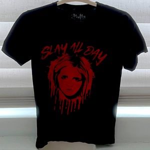 “Slay all day” Buffy theVampire Slayer t-shirt.